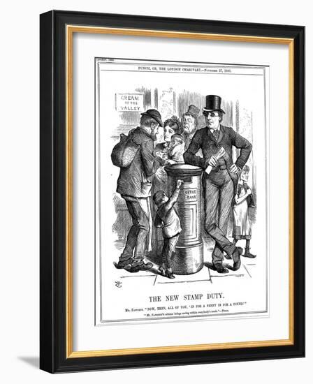 The New Stamp Duty, 1880-John Tenniel-Framed Giclee Print