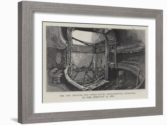 The New Theatre and Opera House, Northampton, Destroyed by Fire, 13 February 1887-null-Framed Giclee Print