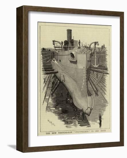 The New Torpedo-Ram Polyphemus in Dry Dock-William Lionel Wyllie-Framed Giclee Print