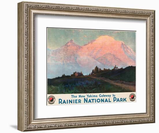 The New Yakima Gateway to Rainier National Park Poster, Circa 1925-Sidney Laurence-Framed Giclee Print