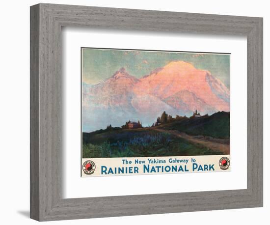 The New Yakima Gateway to Rainier National Park Poster, Circa 1925-Sidney Laurence-Framed Giclee Print