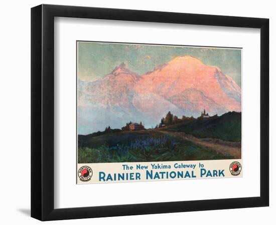 The New Yakima Gateway to Rainier National Park Poster, Circa 1925-Sidney Laurence-Framed Giclee Print