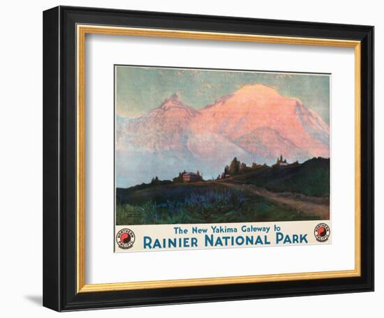 The New Yakima Gateway to Rainier National Park Poster, Circa 1925-Sidney Laurence-Framed Giclee Print