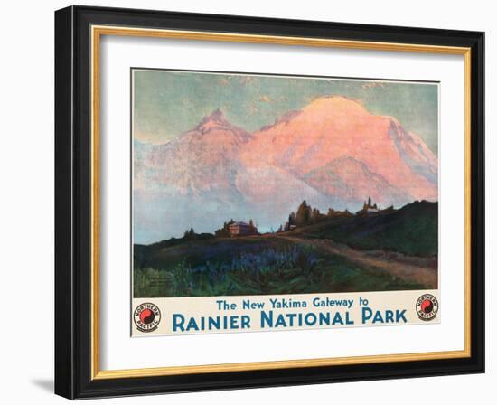 The New Yakima Gateway to Rainier National Park Poster, Circa 1925-Sidney Laurence-Framed Giclee Print
