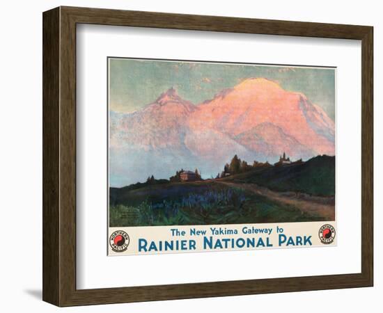 The New Yakima Gateway to Rainier National Park Poster, Circa 1925-Sidney Laurence-Framed Premium Giclee Print