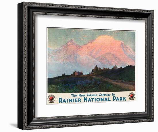 The New Yakima Gateway to Rainier National Park Poster, Circa 1925-Sidney Laurence-Framed Premium Giclee Print
