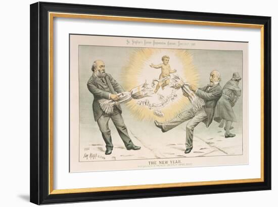 The New Year, from 'St. Stephen's Review Presentation Cartoon', 31 December 1887-Tom Merry-Framed Giclee Print