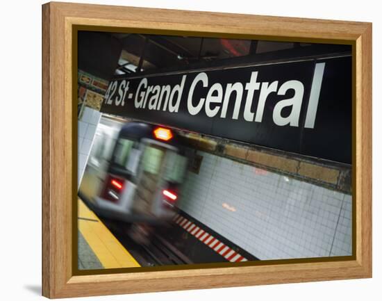 The New York City Subway.-Jon Hicks-Framed Premier Image Canvas