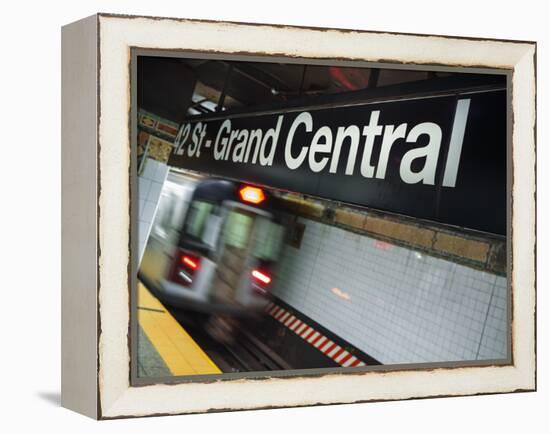 The New York City Subway.-Jon Hicks-Framed Premier Image Canvas