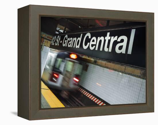 The New York City Subway.-Jon Hicks-Framed Premier Image Canvas