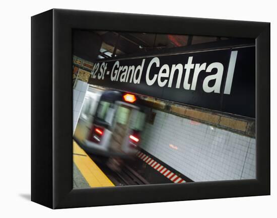 The New York City Subway.-Jon Hicks-Framed Premier Image Canvas