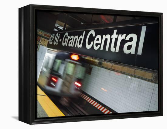 The New York City Subway.-Jon Hicks-Framed Premier Image Canvas