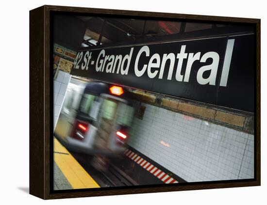 The New York City Subway.-Jon Hicks-Framed Premier Image Canvas