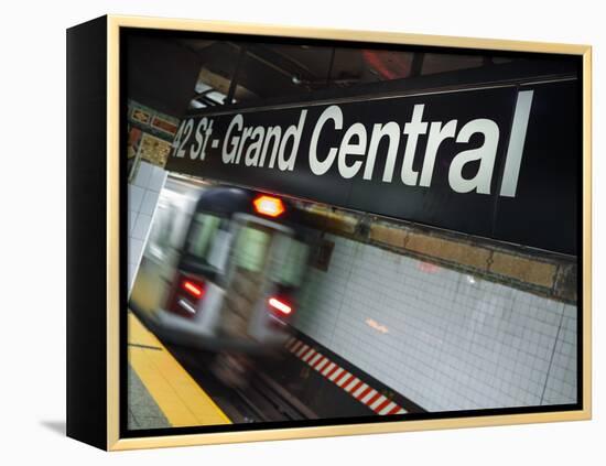 The New York City Subway.-Jon Hicks-Framed Premier Image Canvas