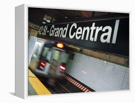 The New York City Subway.-Jon Hicks-Framed Premier Image Canvas