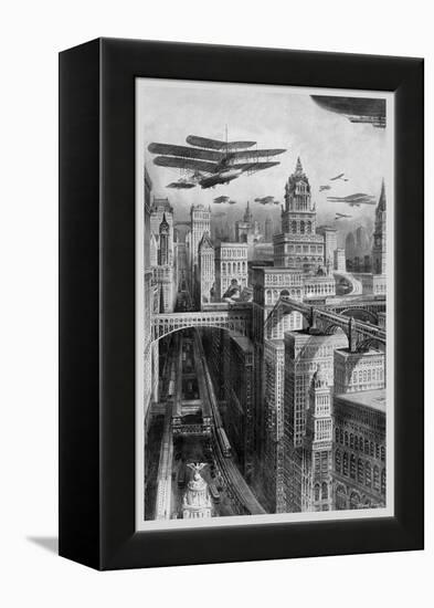 The New York of the Future as Imagined in 1911-Richard Rummell-Framed Stretched Canvas