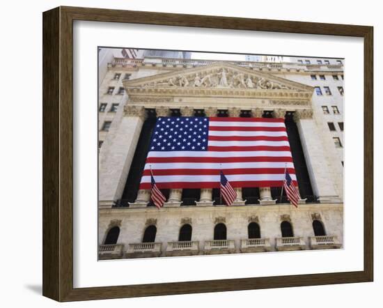 The New York Stock Exchange, Broad Street, Wall Street, Manhattan-Amanda Hall-Framed Photographic Print