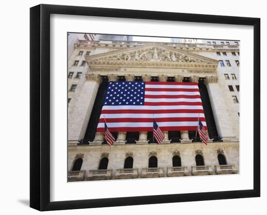 The New York Stock Exchange, Broad Street, Wall Street, Manhattan-Amanda Hall-Framed Photographic Print