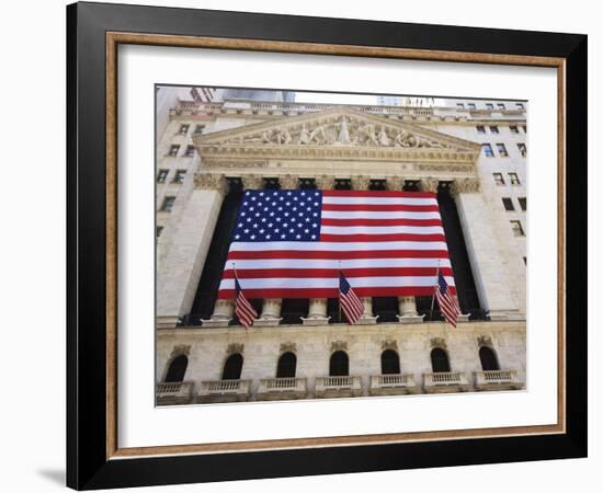 The New York Stock Exchange, Broad Street, Wall Street, Manhattan-Amanda Hall-Framed Photographic Print