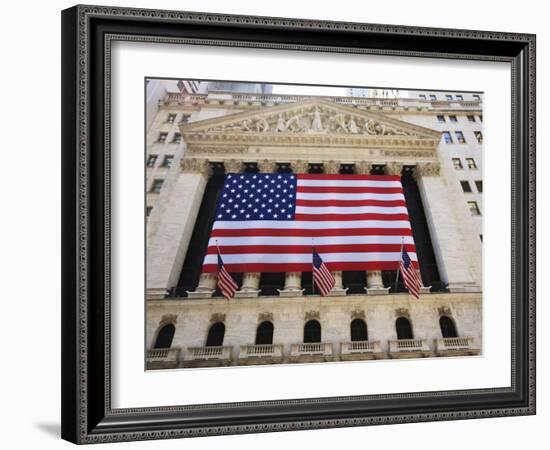 The New York Stock Exchange, Broad Street, Wall Street, Manhattan-Amanda Hall-Framed Photographic Print