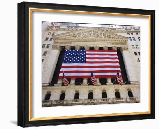 The New York Stock Exchange, Broad Street, Wall Street, Manhattan-Amanda Hall-Framed Photographic Print