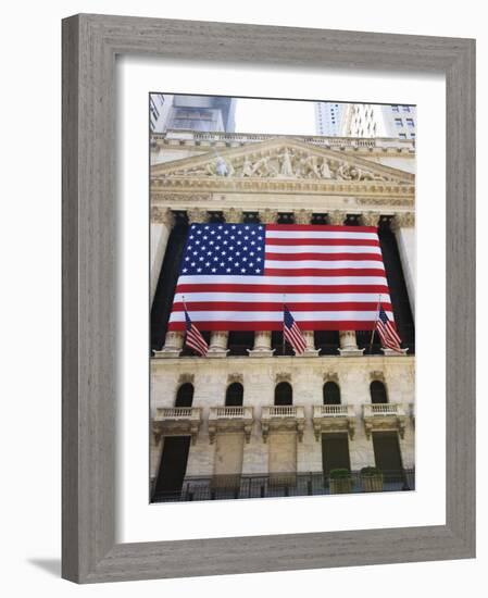 The New York Stock Exchange, Broad Street, Wall Street, Manhattan-Amanda Hall-Framed Photographic Print