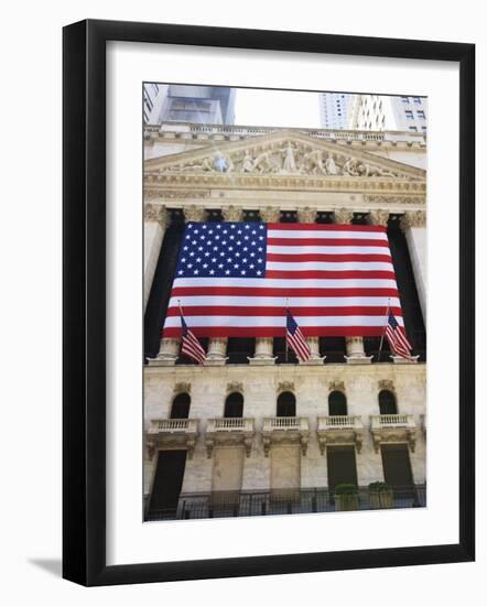 The New York Stock Exchange, Broad Street, Wall Street, Manhattan-Amanda Hall-Framed Photographic Print