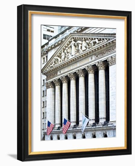 The New York Stock Exchange Building, Wall Street, Manhattan, NYC, White Frame-Philippe Hugonnard-Framed Art Print