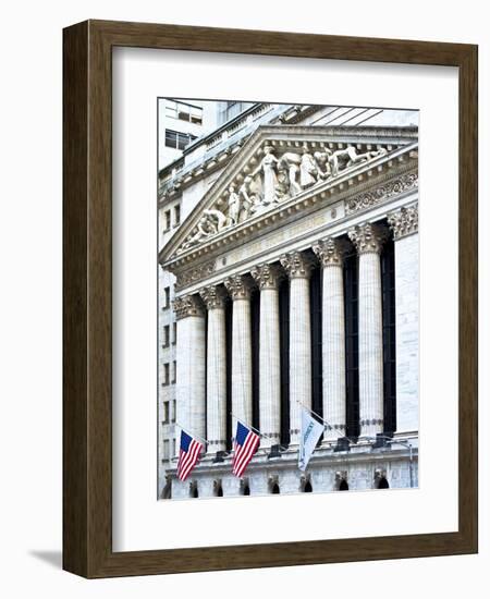 The New York Stock Exchange Building, Wall Street, Manhattan, NYC, White Frame-Philippe Hugonnard-Framed Art Print