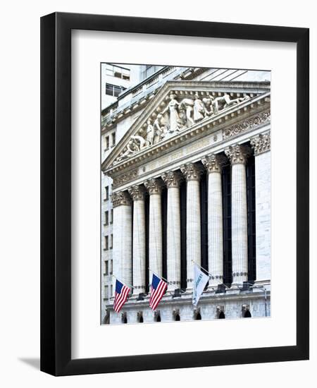 The New York Stock Exchange Building, Wall Street, Manhattan, NYC, White Frame-Philippe Hugonnard-Framed Art Print