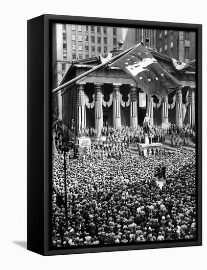 The New York Stock Exchange Celebrates 150th Anniversary with the Greatest War Bond Rally-null-Framed Stretched Canvas