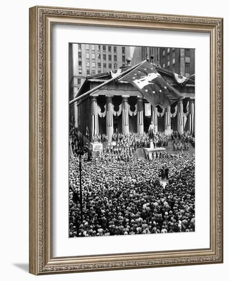 The New York Stock Exchange Celebrates 150th Anniversary with the Greatest War Bond Rally-null-Framed Photo