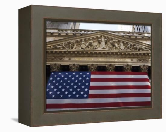 The New York Stock Exchange, Wall Street, Manhattan, New York City, New York, USA-Amanda Hall-Framed Premier Image Canvas