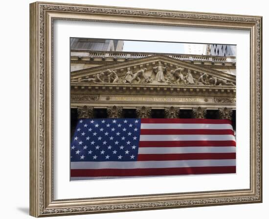 The New York Stock Exchange, Wall Street, Manhattan, New York City, New York, USA-Amanda Hall-Framed Photographic Print