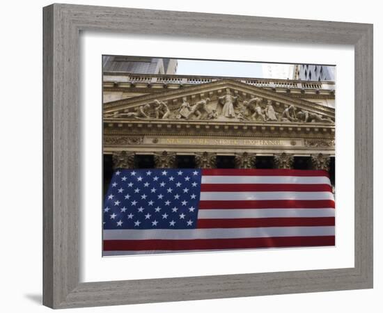 The New York Stock Exchange, Wall Street, Manhattan, New York City, New York, USA-Amanda Hall-Framed Photographic Print