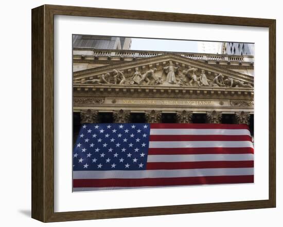 The New York Stock Exchange, Wall Street, Manhattan, New York City, New York, USA-Amanda Hall-Framed Photographic Print