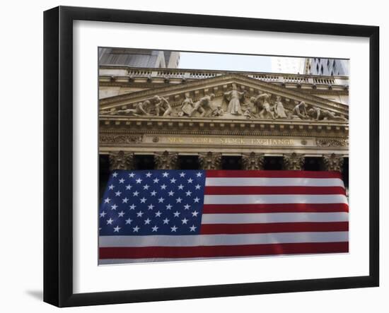 The New York Stock Exchange, Wall Street, Manhattan, New York City, New York, USA-Amanda Hall-Framed Photographic Print