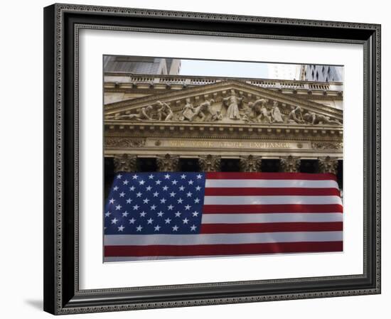 The New York Stock Exchange, Wall Street, Manhattan, New York City, New York, USA-Amanda Hall-Framed Photographic Print