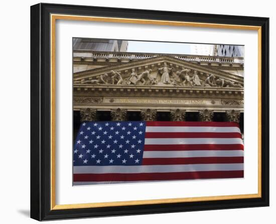 The New York Stock Exchange, Wall Street, Manhattan, New York City, New York, USA-Amanda Hall-Framed Photographic Print