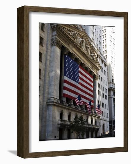 The New York Stock Exchange, Wall Street, Manhattan, New York City, New York, USA-Amanda Hall-Framed Photographic Print