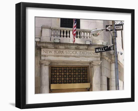 The New York Stock Exchange, Wall Street, Manhattan-Amanda Hall-Framed Photographic Print