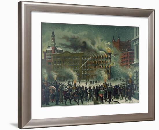 The New-York "World Building" Fire-null-Framed Giclee Print