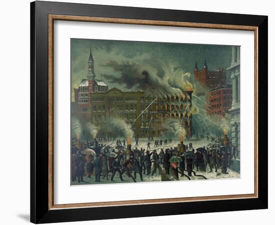 The New-York "World Building" Fire-null-Framed Giclee Print