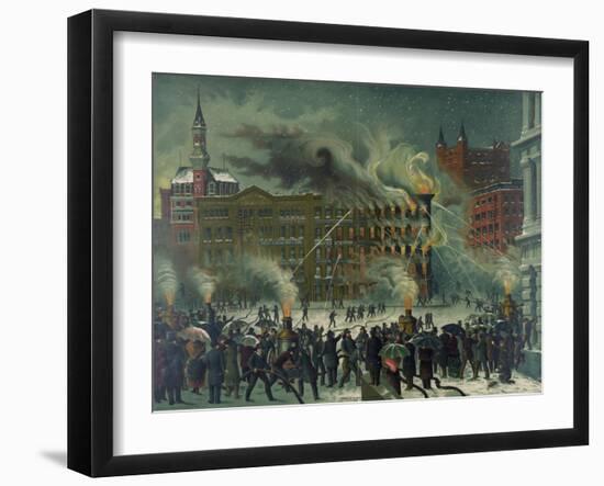 The New-York "World Building" Fire-null-Framed Giclee Print