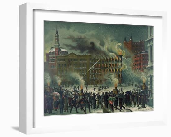 The New-York "World Building" Fire-null-Framed Giclee Print