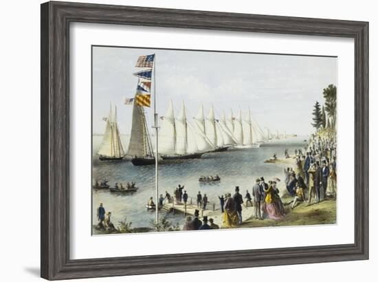 The New York Yacht Club Regatta, 1869-Currier & Ives-Framed Giclee Print