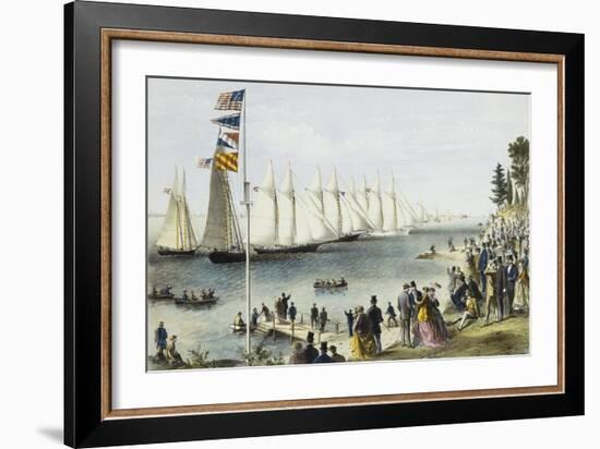 The New York Yacht Club Regatta, 1869-Currier & Ives-Framed Giclee Print