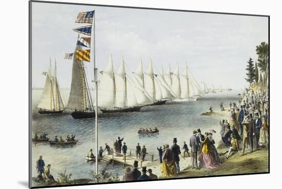 The New York Yacht Club Regatta, 1869-Currier & Ives-Mounted Giclee Print