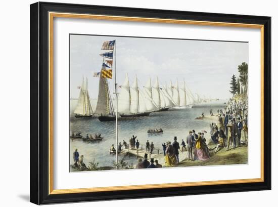 The New York Yacht Club Regatta, 1869-Currier & Ives-Framed Giclee Print