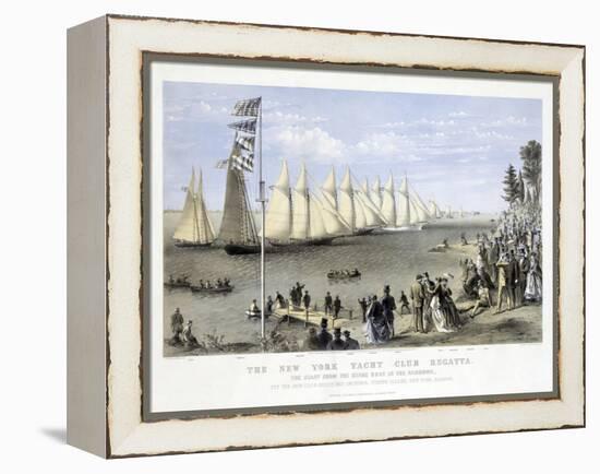 The New York Yacht Club Regatta, Pub. Currier and Ives, 1869-null-Framed Premier Image Canvas